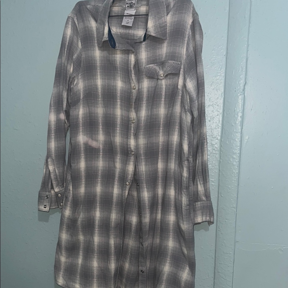 Plaid Gray Shirt Dress